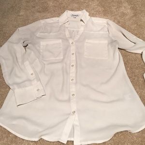 White button down blouse