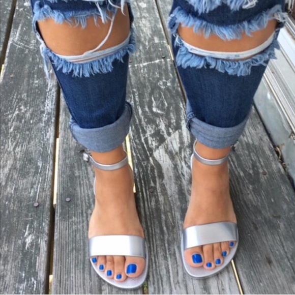 old navy silver sandals