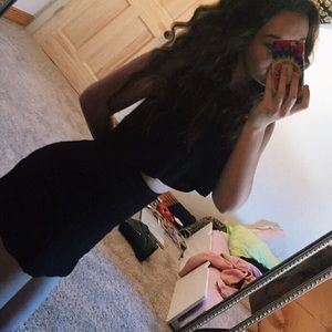 Black 2 piece crop top/skirt combo