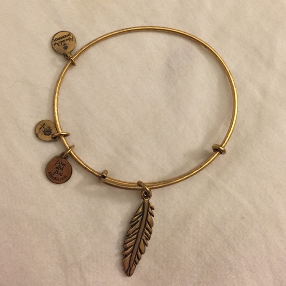 Feather charm bangle