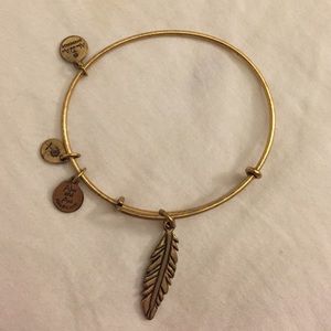 Feather charm bangle