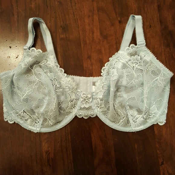 38DD Apt.9 Light blue peek-e-boo lace bra.