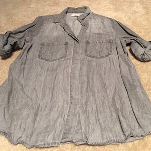 Gray button down shirt