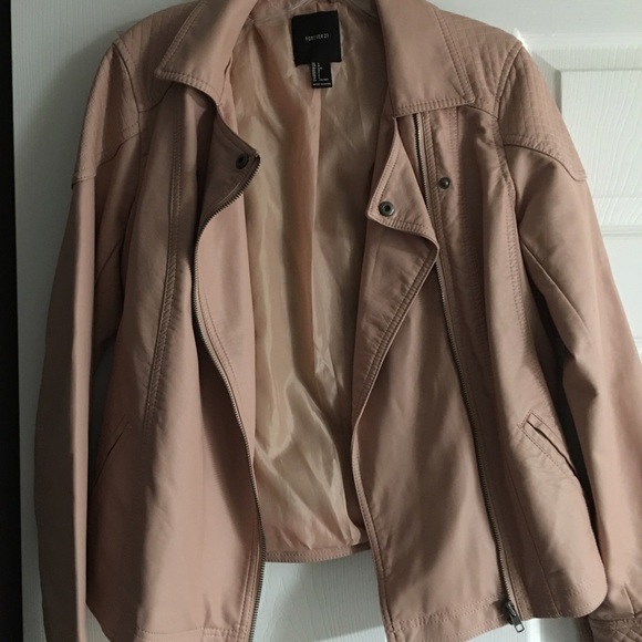 Faux Pink Leather Jacket