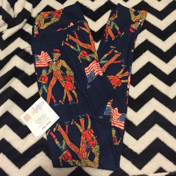 LuLaRoe Navy Blue Uncle Sam Leggings
