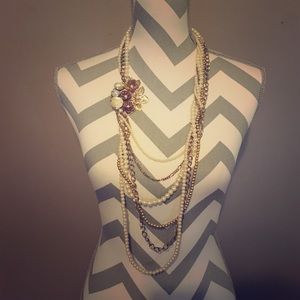 Gold and Pearl Necklace trio