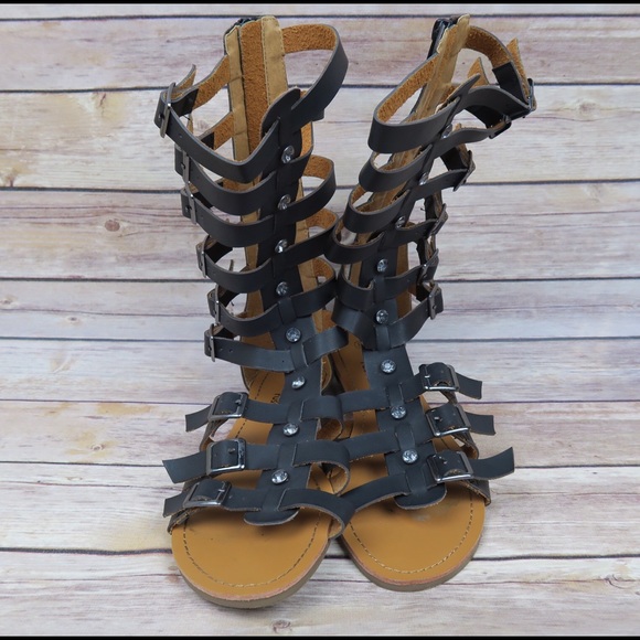 🔴SOLD🔴Black rhinestone gladiator sandals - Picture 2 of 4