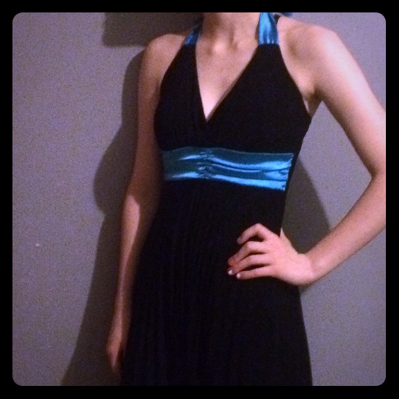 Black halter top dress
