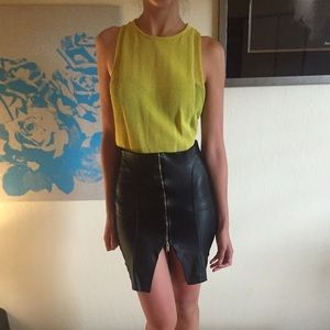 Black vegan-leather Zara skirt