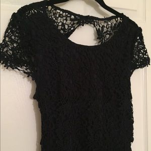 Harper lace overlay, open back dress