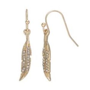 Gold feather earrings