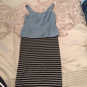 NWT black/white striped knitted skirt from Loft.