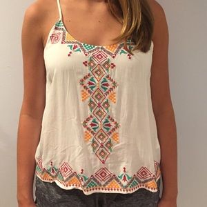 Aztec embroidered tank!