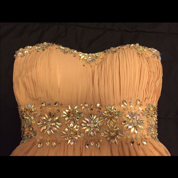 Champagne prom/ formal dress.
