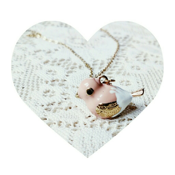 Blush Bird Charm Necklace