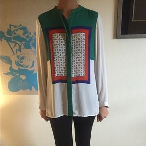 Exotic print long sleeve tunic