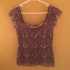 Gray Lacey top
