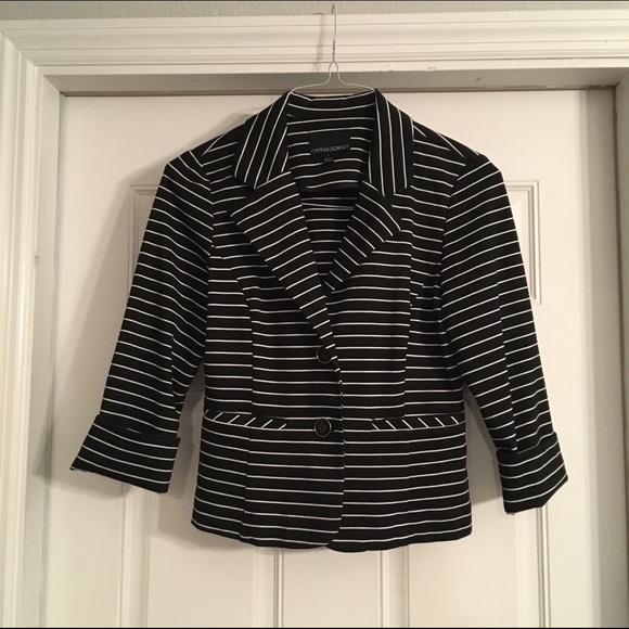 Black and white striped blazer