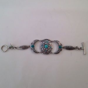 Lucky Brand silver and turquoise bracelet