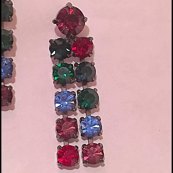 multi coloured drop post earrings - Picture 2 of 2
