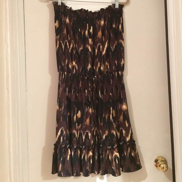 Strapless print dress