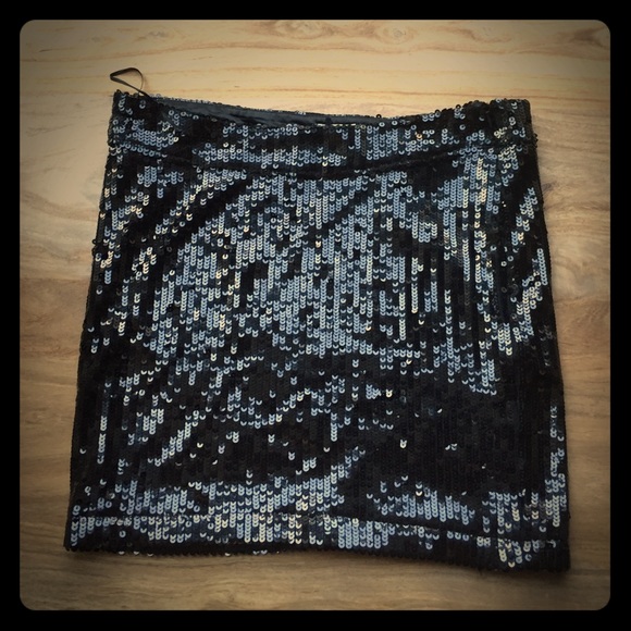 Sequence black mini skirt