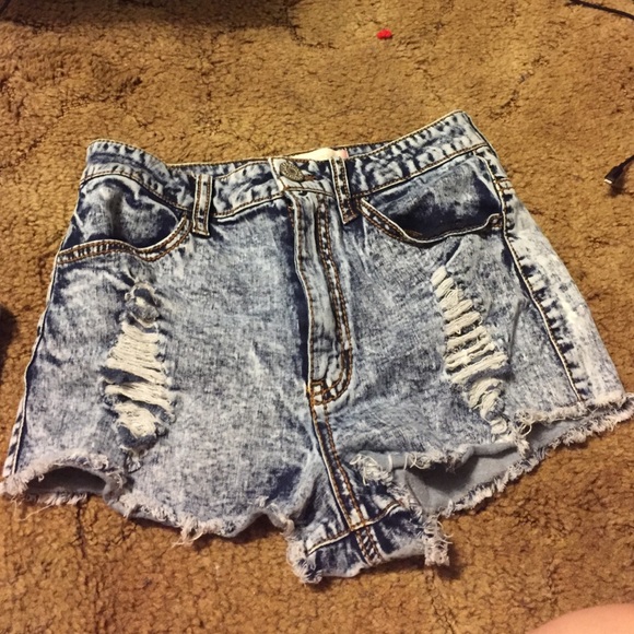 Almost Famous Pants - Distressed High Waisted shorts never worn