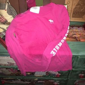 Abercrombie long sleeve pink tee