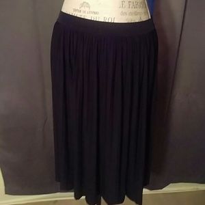 Ivanka Trump Navy Blue Pleated Midi