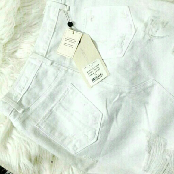 rag & bone Shredded White Denim Skirt - Picture 3 of 4