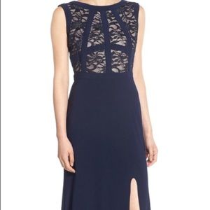 Morgan & Co. Black and Nude Lace Dress