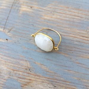 🆕Cloudy Quartz • Gold Filled Wire Ring
