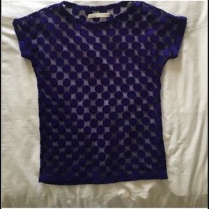 Madewell polka dot sheer mesh top