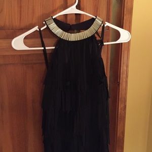 Black Bebe fringe dress