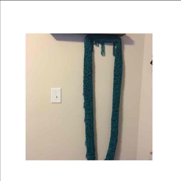 ✳️ Long Blue Knit Fringe Infinity Scarf ✳️