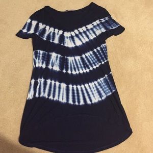 tye die v neck short sleeve