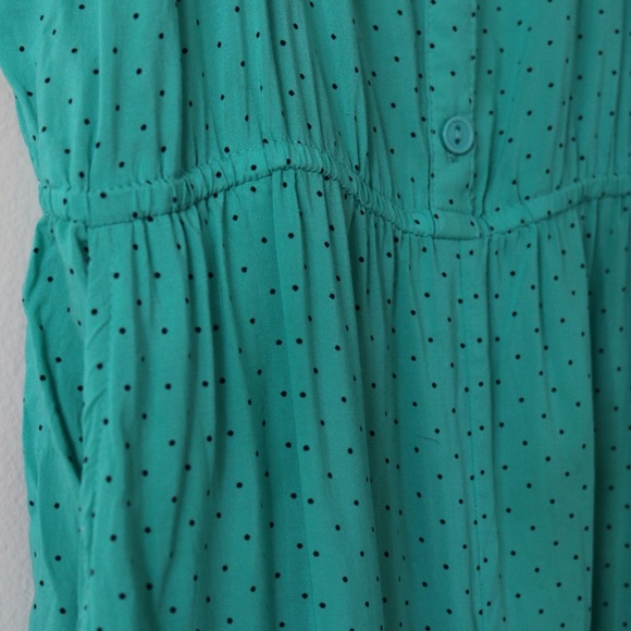 Forever 21 teal with black polka dot romper - Picture 4 of 4