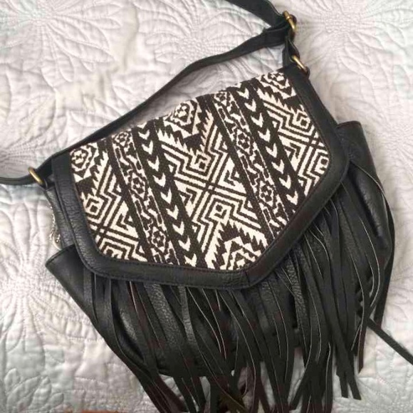 Bohemian Black Fringe Crossbody