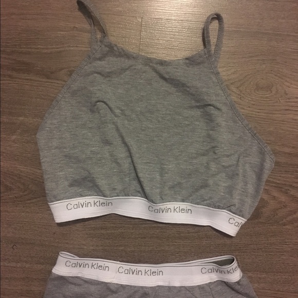 Calvin Klein crop top and skirt