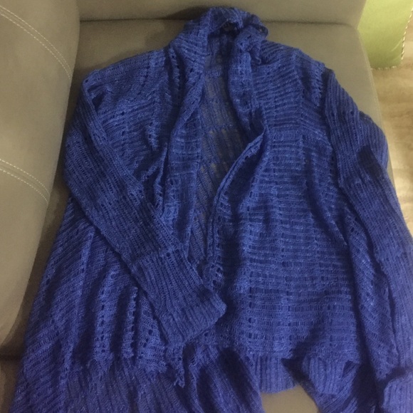 Blue draped cardigan