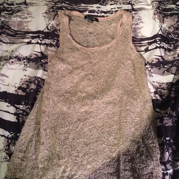 F21 Floral lace tank top