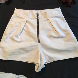White tailored topshop shorts