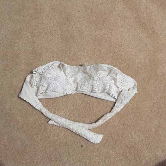 strapless white bikini top