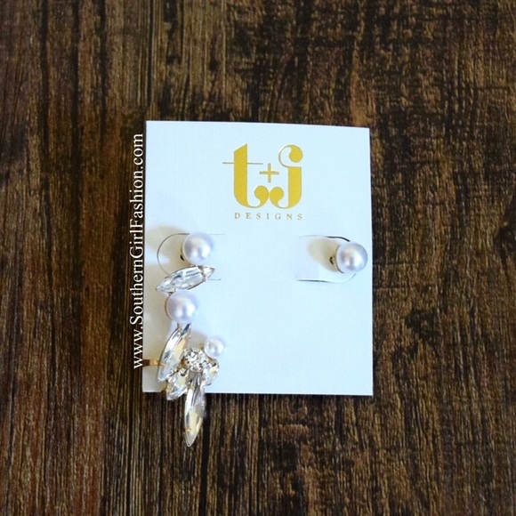 CRYSTALLIZED EARRINGS Boho Ear Cuff Crawler Set - Picture 2 of 4