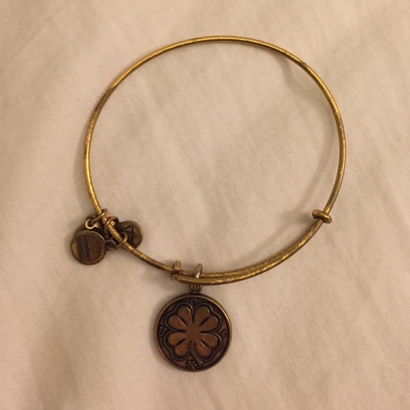 Alex and Ani "Four Leaf Clover" charm bangle