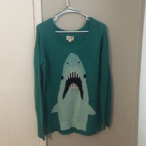 Blue shark sweater.