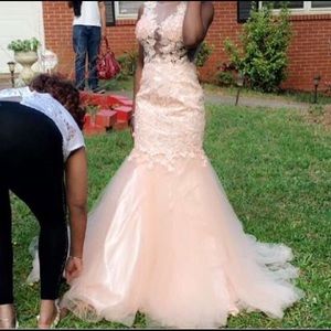 Peach prom dress