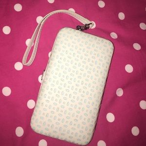 Baby Blue and White Wristlet/Wallet