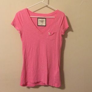 Abercrombie & Fitch Pink V-neck Shirt