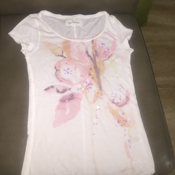 Flower T shirt with sequin detailing